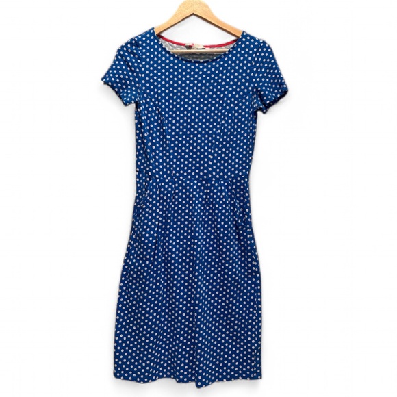 Boden Dresses & Skirts - Boden Blue Daisy Floral Short Sleeve Knee Length Dress Size 2 100% Cotton